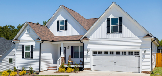 siding on suburban home